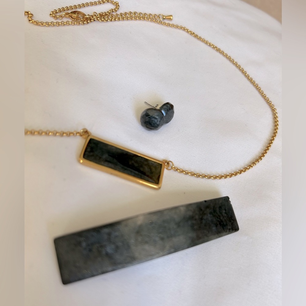 Handmade resin set!  Necklace with adjustable chain, earings, and hair clip.